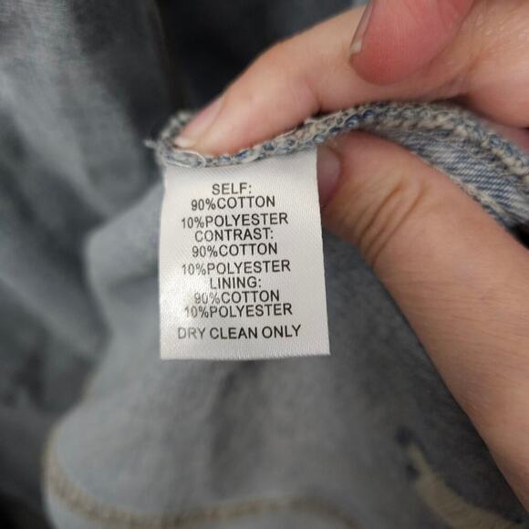 Carole Christian Long Sleeveless Distressed Denim Dress Button-Up Size Large - Picture 7 of 7